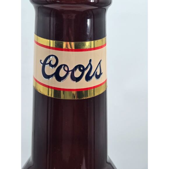 VINTAGE COORS LIGHT 23" BEER BOTTLE COIN CHANGE BANK‎ WITH REMOVABLE CAP Plastic - Picture 3 of 8